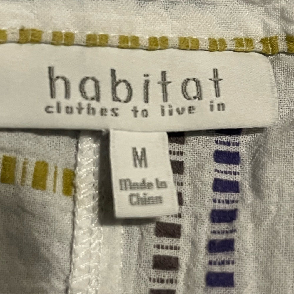 Habitat Cotton Striped Multicolor woven‎ Women's Button Down Shirt medium - Picture 6 of 7